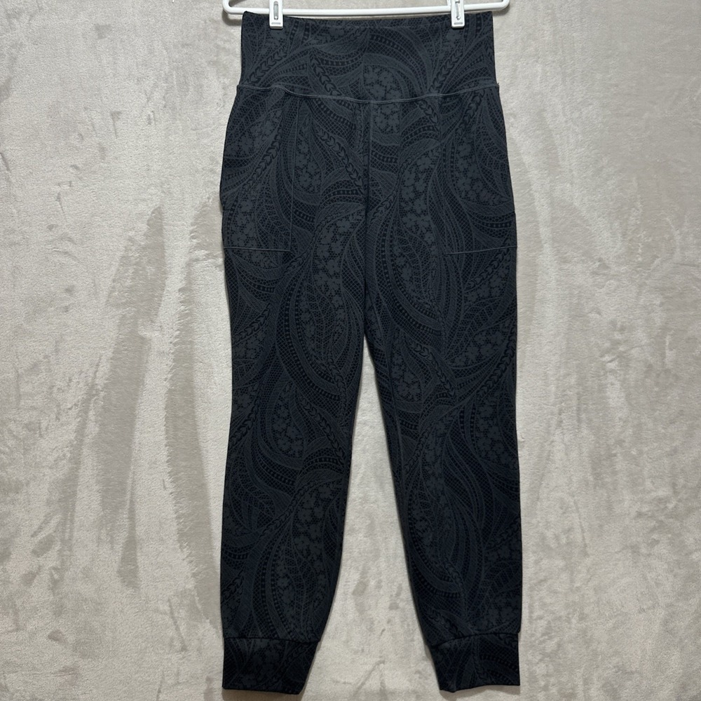 Athleta Salutation Textured Jogger Pants Dreamweaver Black Women's Size M